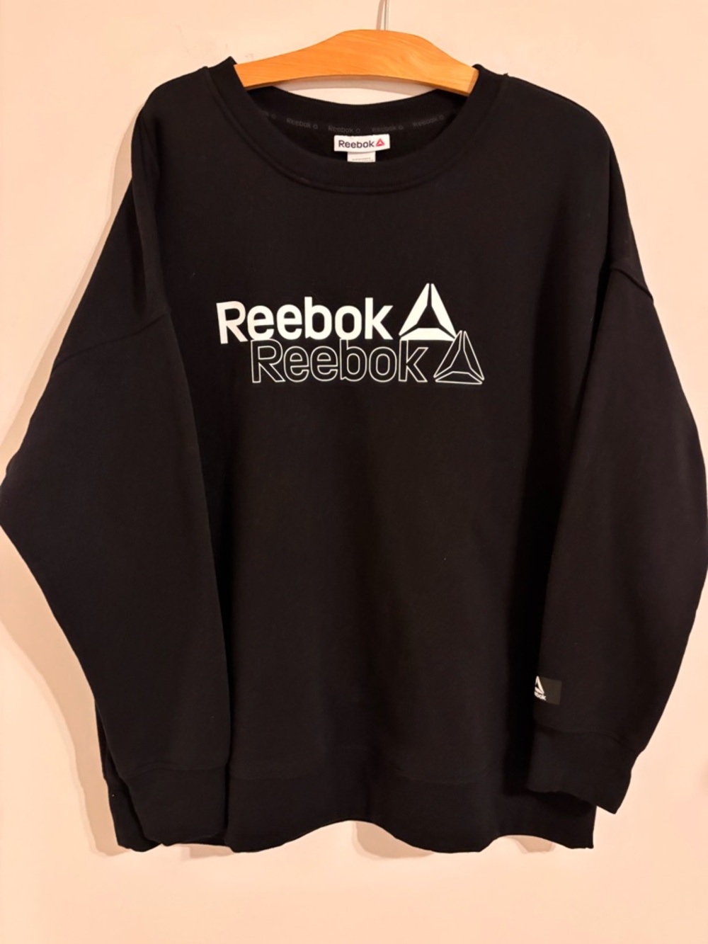 Reebok EUC Black with white logo Sweatshirt